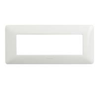 BTicino - AM4806MSL Matix - Plaque, 6 modules, argentée, blanc, AM4806BBN