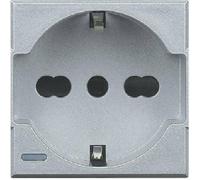 BTICINO AXOLUTE 2 POLE + EARTH SCHUKO SOCKET LIGHT GREY HC4140/16