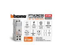 BTICINO BTDIN FT1A2N230 Contacteur Modulaire 2NO 25A Bobine 230V AC 1 Module DIN