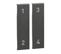 BTICINO Coque pour scénarios Living NoW KG37M2, coque avec 1,2,3,4, à appliquer sur la commande 4 scénarios K4575CW, coque lumineuse, finition esthétique, simple à appliquer, 2 modules, Made in Italy