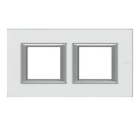 BTicino HA4802M2HVKA Verre Plaque Rectangulaire Axolute, 2+2 Modules Horizontal, Cristal