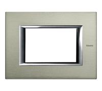 Bticino HA4803XC - Axolute - Plaque 3P Aluminium Brossé