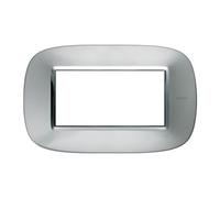 bticino Hb4804 X C Axolute elliptique, plaque 4 modules Aluminium