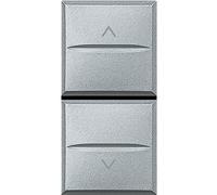 Bticino HC4037 Double Poussoir Interbloqué pour Volets Roulants Axolute, 1 Module, Finition Aluminium, Lot de 10