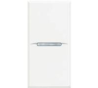BTicino HD4005AN Poussoir Axial Axolute Bornes Automatiques, 10A, 250V, 1 Module, Blanc