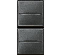 BTicino HS4036 Double Poussoir Axolute NO+NO, 10A, 250V Bornes Automatiques, 1 Module, Finition Anthracite, Lot de 10