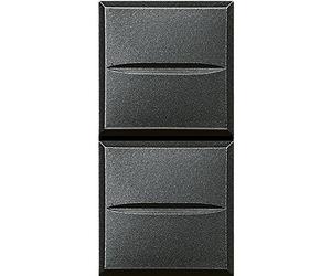 BTicino HS4036 Double Poussoir Axolute NO+NO, 10A, 250V Bornes Automatiques, 1 Module, Finition Anthracite, Lot de 10