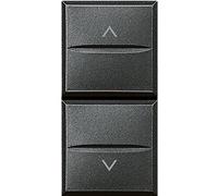 BTicino HS4037 Double-Poussoir Interbloqué pour Volets Roulants Axolute, 1 Module, Finition Anthracite, Lot de 10