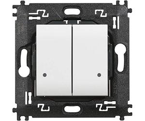 BTICINO Interrupteur double éclairage sans fil Livinglight N4003DCW, interrupteur WiFi avec batterie et autocollants, télécommande App Home+Control, fonctionne avec Alexa, Google Home, Apple, Smart