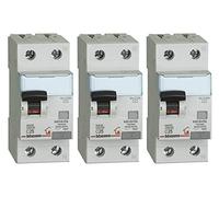 Bticino Kit composé de 3 interrupteurs magnéto-thermique différentiels 25A Blanc