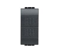 Bouton Poussoir Double 10A 250V 1 Module Bticino Living-Light Anthracite https://www.fnac.com/mp28008990/Bouton-Poussoir-Double-10A-250V-1-Module-Bticino-Living-Light-Anthracite/w-4?oref=45986c3c-db41-e579-30a4-45c1d5d99f69