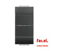 BTICINO L4054 Invertisseur Axial 16A 1 Module Noir, Composant Électrique
