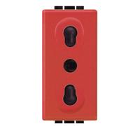 BTICINO L4180R - LIVING INT - PRISE BIPASSO 2P+T ROUGE