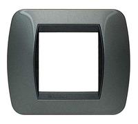 BTicino L4802AC living int - plaque 2 places acier foncé