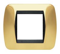 BTicino L4802OR Living Int Plaque 2 places Or véritable