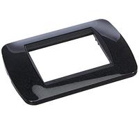 BTicino L4803PA Living International Plate 3 modules en technopolymères, 1 Pièce, Gris foncé
