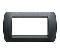 BTicino L4804PA Livinglight Plaque à 4 modules, couleur acier foncé