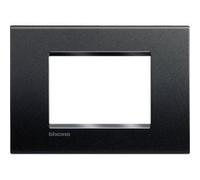 BTicino Livingloght Assiette de 3 Modules, Forme Rectangulaire, 1 Pièce, Anthracite