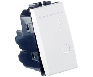 BTicino Livinglight Interrupteur Bipolaire illuminé N Anthracite, Blanc, SN4002NF