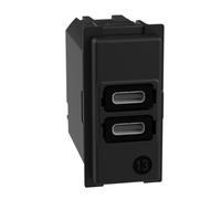 Bticino LivingNow Chargeur Usb avec deux ports type C 15W K4286C2 - K4191CC