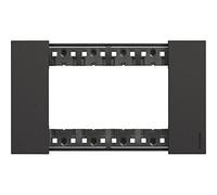 Bticino LivingNow LEGRAND KA4804KG Cadre de recouvrement à 4 modules avec branchement non relié en zamak Noir