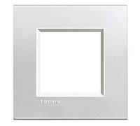 Bticino Plaque Livinglight Naturalia LNA4802AG, 2 modules, argenté