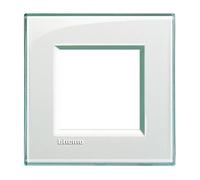 Bticino Plaque Livinglight Kristall LNA4802KA, 2 modules, Aigue-Marine