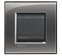 BTicino LNA4802KF Plaque Livinglight Kristall, 2 Modules, Brouillard