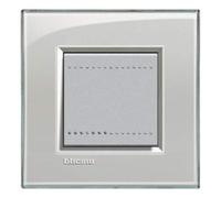 BTicino LNA4802KG Plaque Livinglight Kristall, 2 Modules, Gris