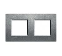 BTicino LNA4802M2NA Plaque Livinglight Naturalia, 2+2 Modules Horizontal ou Vertical, Brut