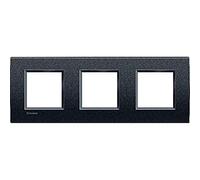 BTicino LNA4802M3AR Plaque Livinglight Neutre, 2+2+2 Modules, Horizontal ou Vertical, Anthracite