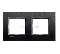 Bticino LNE4802M2AR Metal Monochrome Plaque Livinglight Air Boîtes D'installation, 2+2 Modules Horizontal ou Vertical, Anthracite