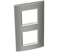 BTicino LNE4802M2TE Métal Monochrome Plaque Livinglight Air Boîte D'installation, 2+2 Modules Horizontal ou Vertical, Tech