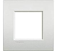 BTicino LNE4802PR Plaque Livinglight Air Brillant, 2 Modules, Perle Blanc