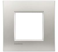 BTicino LNE4802TE Metal Monochrome Plaque Livinglight Air Boîtes D'installation, 2 Modules