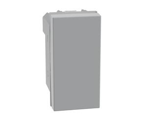 BTICINO MatixGO Commande de gestion de volets roulants ou occultants motorisés Gris SJG4037NF Bouton double 1P NO et 1P NO 10A, 250Vac verrouillé, 1 module, gris