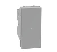 BTICINO MatixGO Commande d'éclairage Optimisée pour lumière LED 1 module Gris SJG4055F Bouton axial 1P NO 10A, 250Vac, illuminable