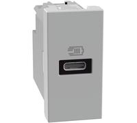 BTICINO MatixGO Prise de courant avec port USB 1 module Gris JG4192C Chargeur USB avec un port de type C, 20 W