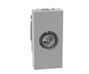 BTICINO MatixGO Prise TV 1 module Gris JG4202P10 Prise coaxiale passant terminal, atténuation 10 dB, pour systèmes d'antenne centralisés également téléalimentés