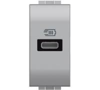 Bticino NT4192C Chargeur USB avec Une entrée de Type C, à Installer dans la Plaque Livinglight, pour la Charge Rapide des appareils électroniques jusqu'à 20 W, 1 Module, Tech