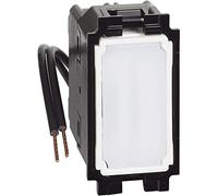 Bticino Onduleur lumineux 1P 16 AX, 250 Va.c., bornes visses/plaque, avec LED blanche pour rétroéclairage à bord - 1 module, manuel, Neutre