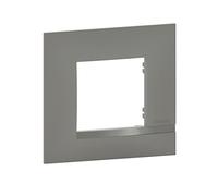 BTicino - Plaque Altège Collection Classico 1 poste finition Nuage - effet aluminium avec liseré effet aluminium