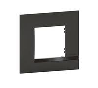 BTicino - Plaque Altège Collection Classico 1 poste finition Nuit - noir satiné avec liseré noir brillant