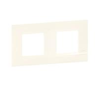 BTicino - Plaque Altège Collection Classico 2 postes finition Neige - blanc satiné avec liseré blanc brillant