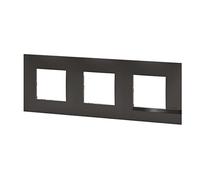 BTicino - Plaque Altège Collection Classico 3 postes finition Nuit - noir satiné avec liseré noir brillant