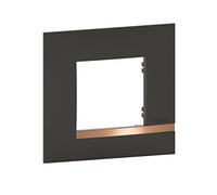 BTicino - Plaque Altège Collection Mezzo 1 poste finition Note cuivrée - noir satiné avec liseré effet cuivre