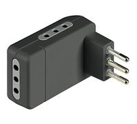 BTicino S3605GE Adaptateur Gain de Place, 3 Prises 10 A et fiche 10 A, Anthracite, S3605GE