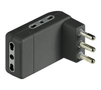 BTicino S3605GE Adaptateur gain de place, 3 prises 10 A et fiche 10 A, anthracite, S3606GE