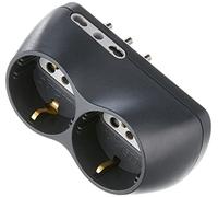 bticino S3614g B4 Adaptateur Plug commutateur de dérivation 10/16 A, 2 Sockets P30, 16 A Plug, Gris