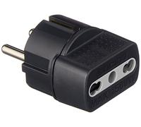 BTicino S3625GE Adaptateur avec fiche Allemande et Prise biphasée, Couleur Noire